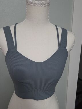 Lululemon Ribbed Slate Gray Cropped Tank Top. No Size Tag